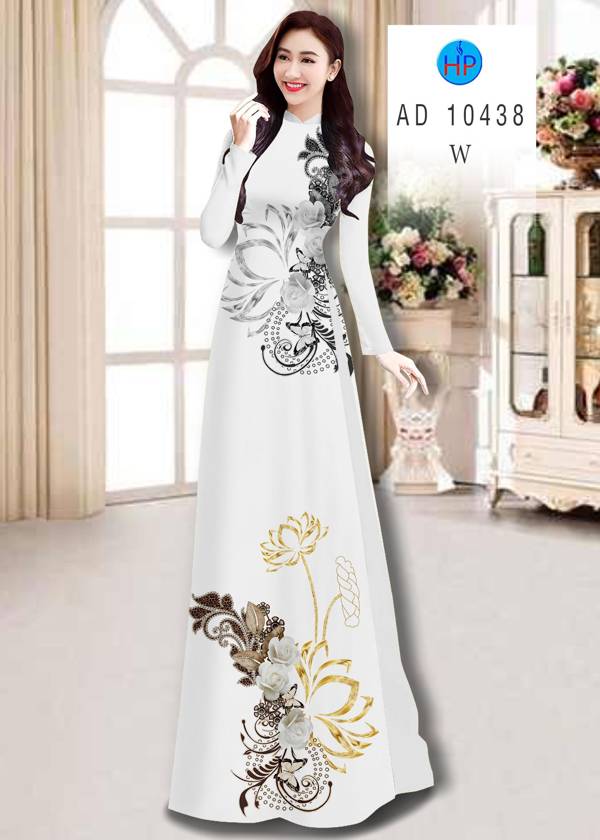 Vải Áo Dài Hoa In 3D Mới Ra AD 10438 50 Vải Áo Dài Hoa In 3D Mới Ra AD 10438