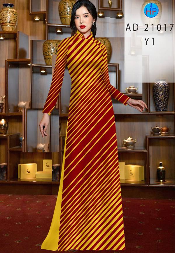 Vải Áo Dài Hoa Văn Sọc Thiết Kế 2021 AD 21017