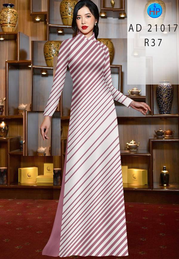 Vải Áo Dài Hoa Văn Sọc Thiết Kế 2021 AD 21017