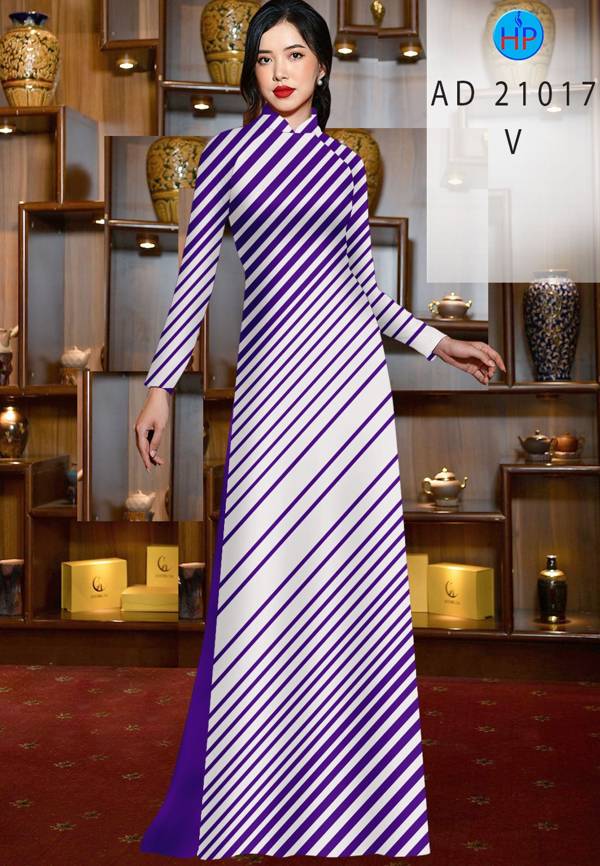 Vải Áo Dài Hoa Văn Sọc Thiết Kế 2021 AD 21017