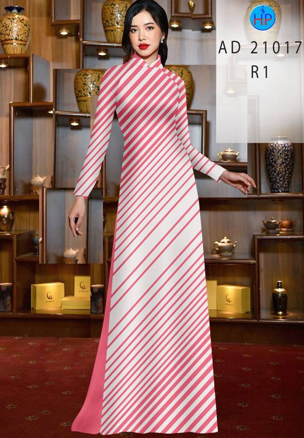 Vải Áo Dài Hoa Văn Sọc Thiết Kế 2021 AD 21017