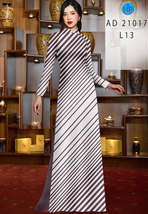 Vải Áo Dài Hoa Văn Sọc Thiết Kế 2021 AD 21017