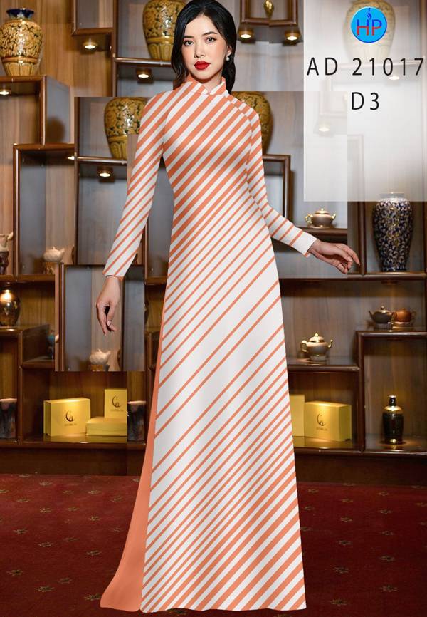 Vải Áo Dài Hoa Văn Sọc Thiết Kế 2021 AD 21017