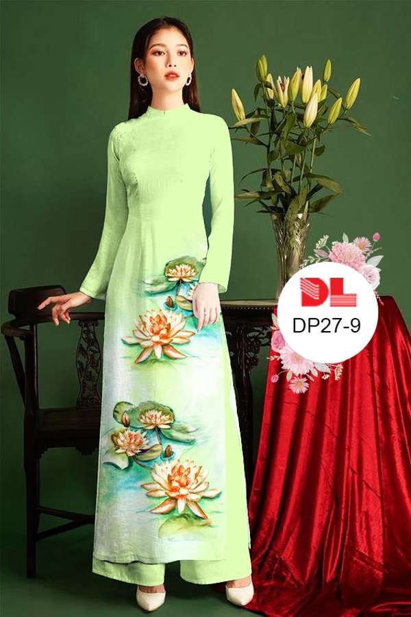 Vải Áo Dài Hoa Sen Mới Ra AD DP27 33 Vải Áo Dài Hoa Sen Mới Ra AD DP27