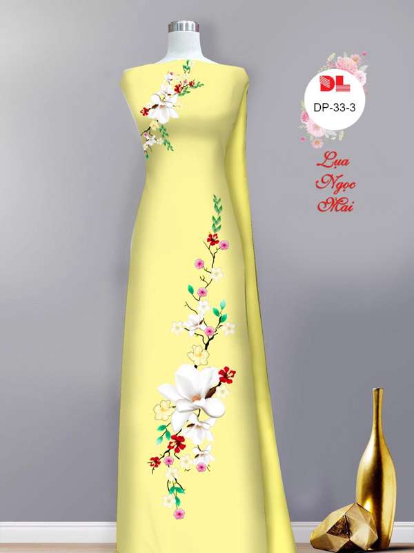 Vải Áo Dài Hoa In 3D Mới Ra AD DP33