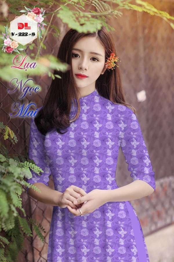 Vải Áo Dài Hoa In 3D Vừa Ra  AD V222