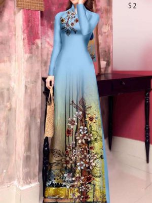 Vải Áo Dài Hoa In 3D Vừa Ra AD 20937 32 2a0d20a1