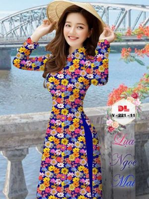 Vải Áo Dài Hoa Đều Kiểu Mới AD V221 32 30bbd571