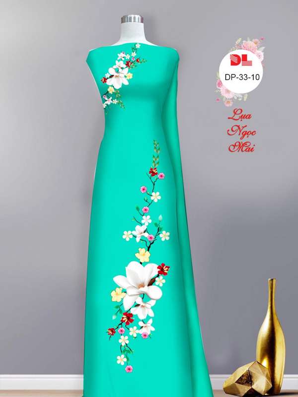 Vải Áo Dài Hoa In 3D Mới Ra AD DP33