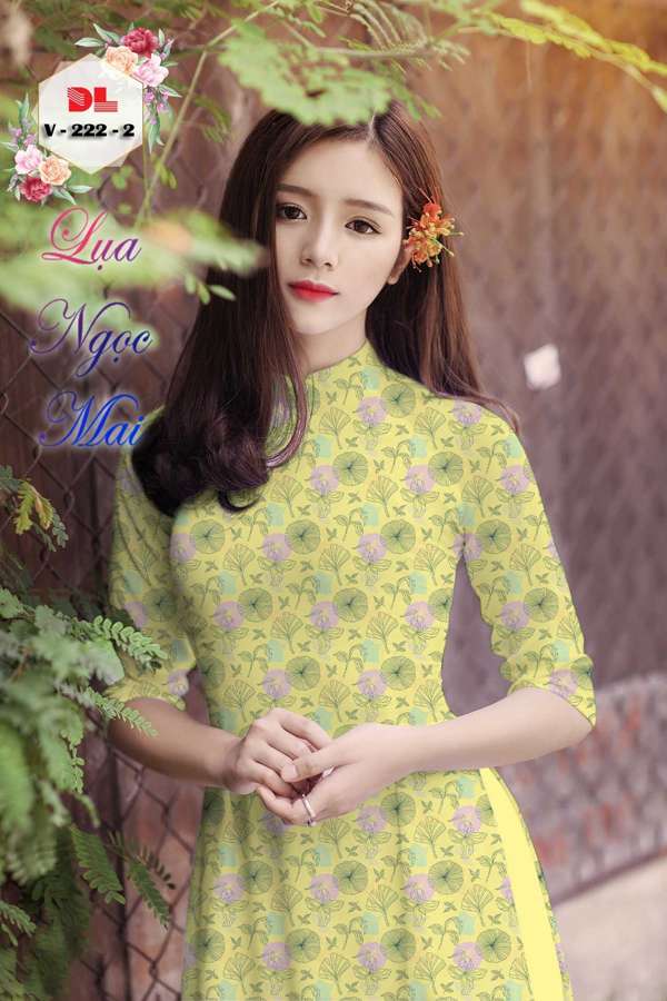 Vải Áo Dài Hoa In 3D Vừa Ra  AD V222