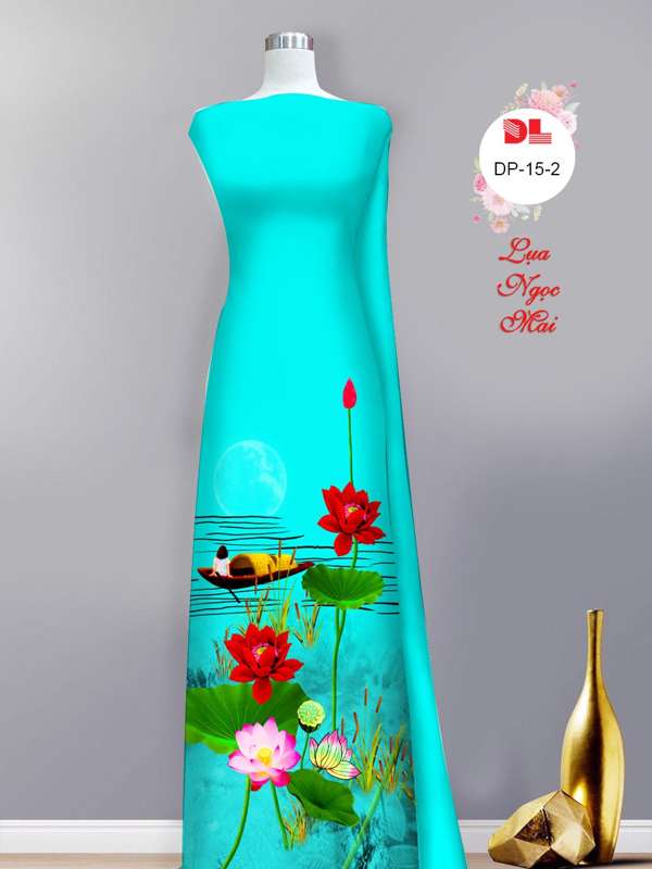 Vải Áo Dài Hoa Sen Mới Ra AD DP15 26 Vải Áo Dài Hoa Sen Mới Ra AD DP15