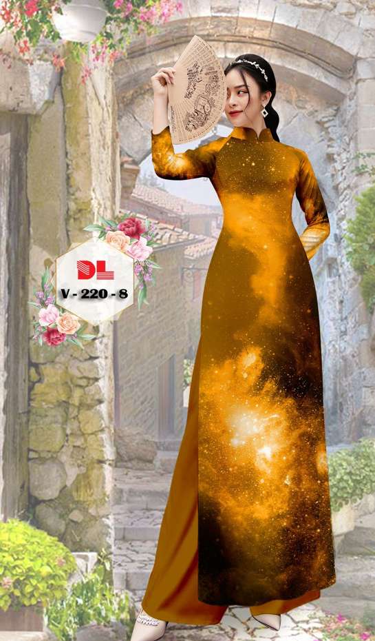 Vải Áo Dài Hoa Văn Thiết Kế 2021 AD V220