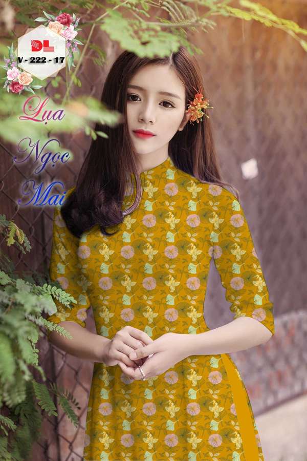 Vải Áo Dài Hoa In 3D Vừa Ra  AD V222