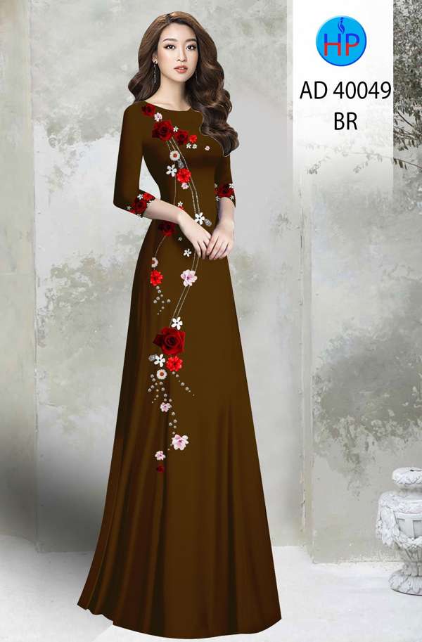 Vải Áo Dài Hoa In 3D Mới Ra AD 40049 36 Vải Áo Dài Hoa In 3D Mới Ra AD 40049