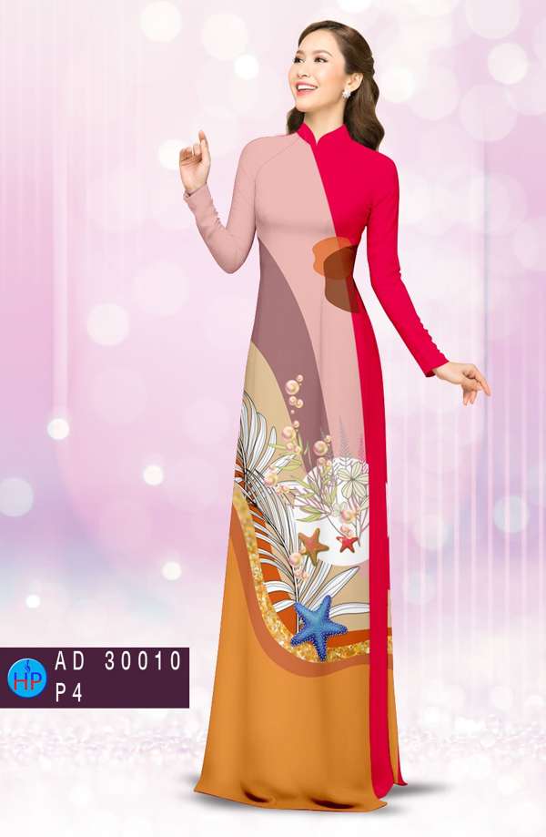 Vải Áo Dài Hoa In 3D Vừa Ra AD 30010