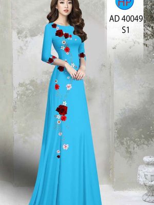 Vải Áo Dài Hoa In 3D Mới Ra AD 40049 23 512ff9fd
