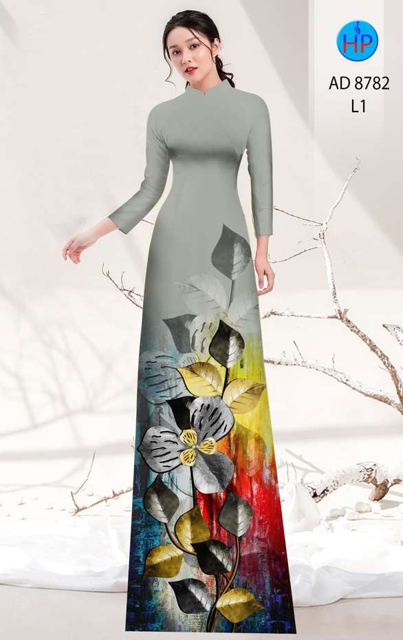 Vải Áo Dài Hoa In 3D Kiểu Mới AD 8782