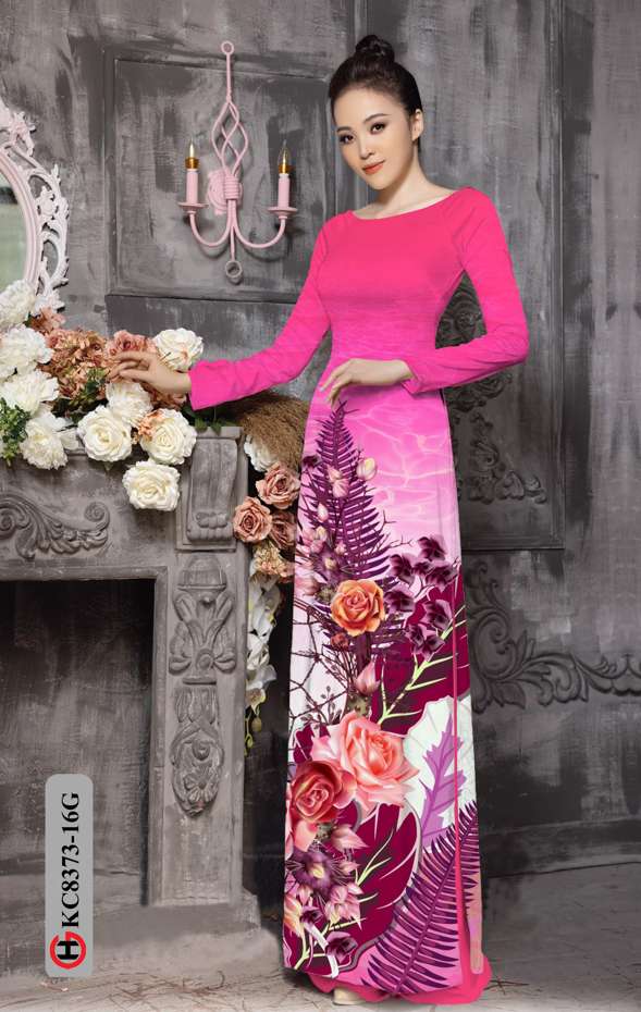 Vải Áo Dài Hoa Hồng Mới Ra AD KC8373