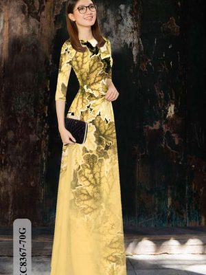 Vải Áo Dài Hoa In 3D Thiết Kế 2021 AD KC8367 30 667fcfcc