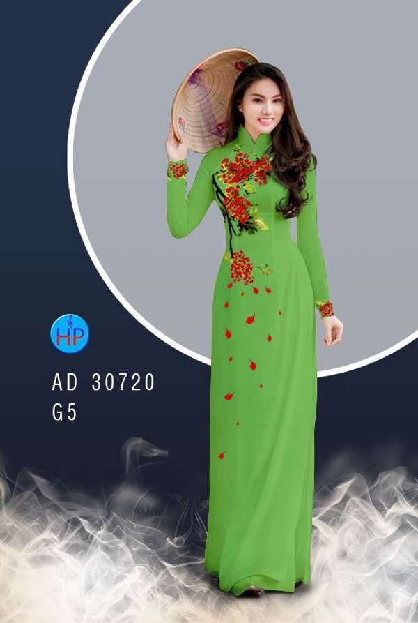 Vải Áo Dài Hoa Phượng Mới Ra AD 30720