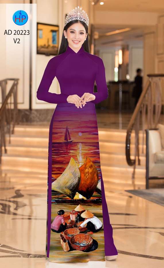 Vải Áo Dài Phong Cảnh Độc Đáo AD 20223