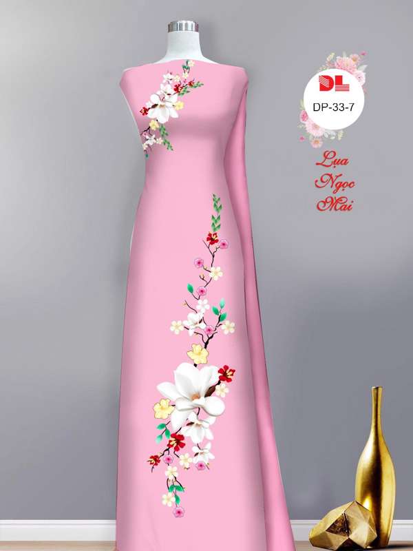 Vải Áo Dài Hoa In 3D Mới Ra AD DP33