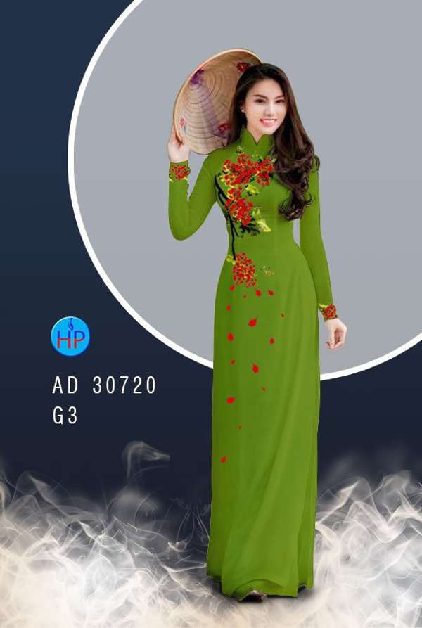 Vải Áo Dài Hoa Phượng Mới Ra AD 30720