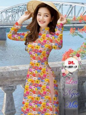 Vải Áo Dài Hoa Đều Kiểu Mới AD V221 23 78cd3011