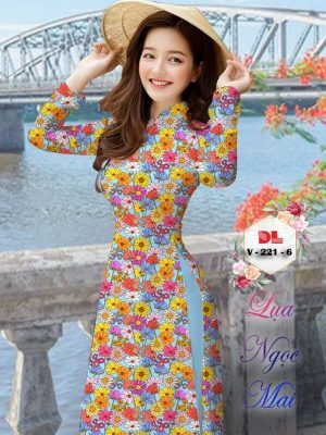 Vải Áo Dài Hoa Đều Kiểu Mới AD V221 26 7c3ce270