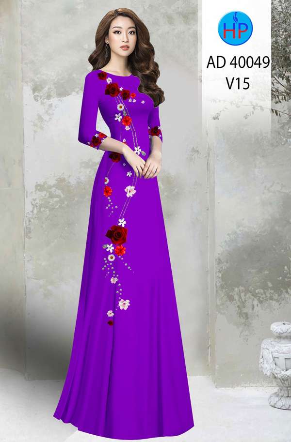 Vải Áo Dài Hoa In 3D Mới Ra AD 40049 48 Vải Áo Dài Hoa In 3D Mới Ra AD 40049
