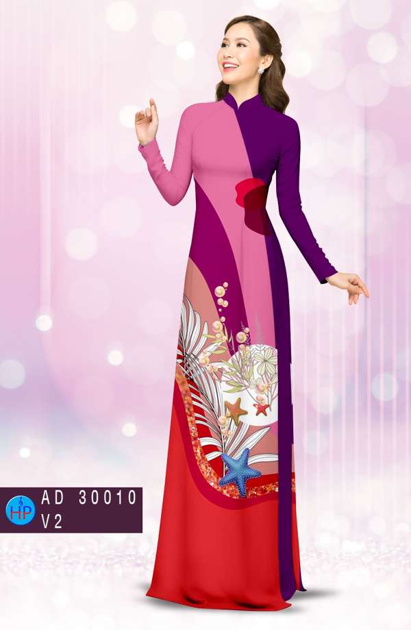 Vải Áo Dài Hoa In 3D Vừa Ra AD 30010