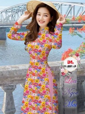 Vải Áo Dài Hoa Đều Kiểu Mới AD V221 28 8befd123