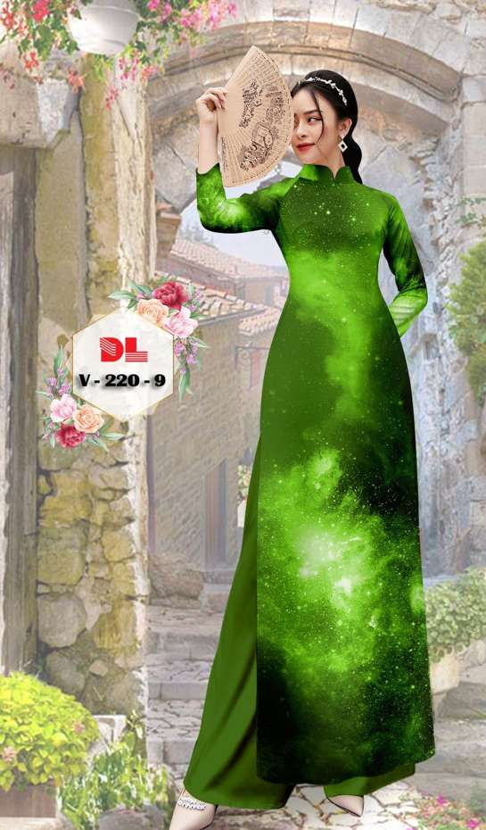 Vải Áo Dài Hoa Văn Thiết Kế 2021 AD V220