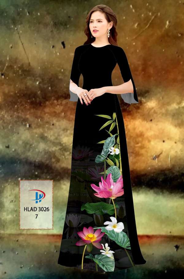 Vải Áo Dài Hoa Sen Vừa Ra AD HLAD3026 24 Vải Áo Dài Hoa Sen Vừa Ra AD HLAD3026