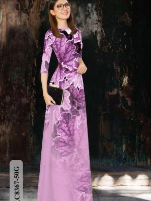 Vải Áo Dài Hoa In 3D Thiết Kế 2021 AD KC8367 33 9becb24e