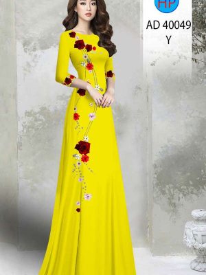 Vải Áo Dài Hoa In 3D Mới Ra AD 40049 32 9fa57e85