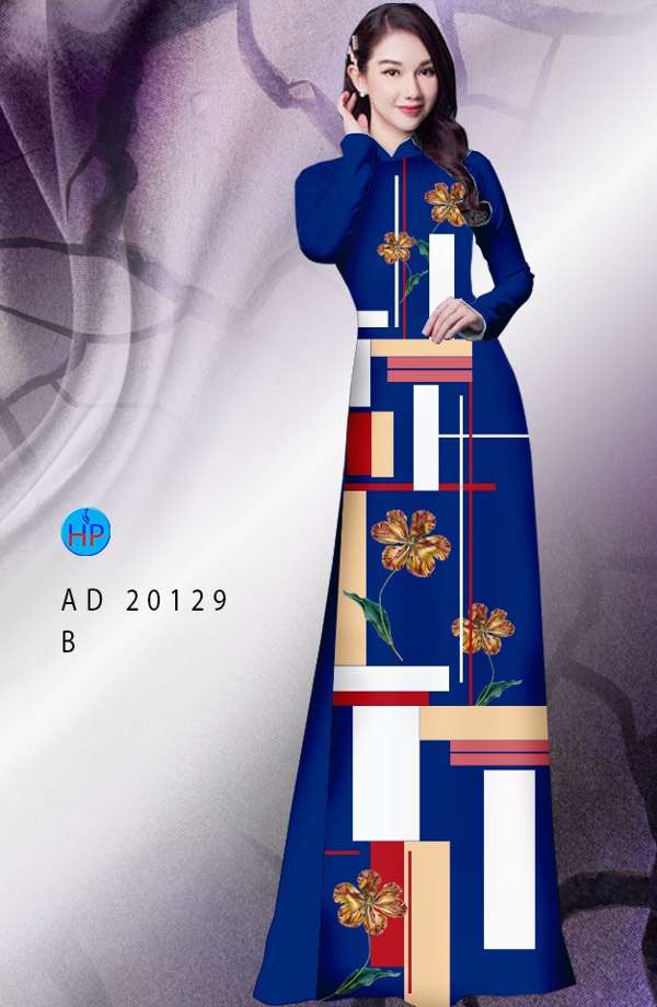 Vải Áo Dài Hoa In 3D Thiết Kế 2021 AD 20129
