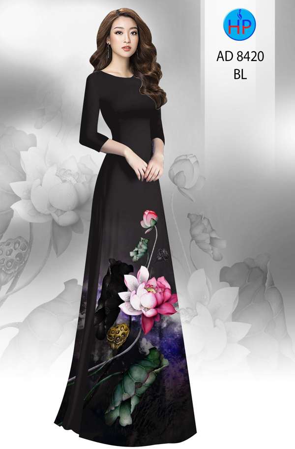 Vải Áo Dài Hoa Sen Độc Đáo AD 8420 38 Vải Áo Dài Hoa Sen Độc Đáo AD 8420