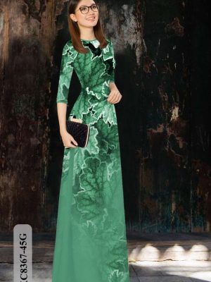 Vải Áo Dài Hoa In 3D Thiết Kế 2021 AD KC8367 19 a095c21f