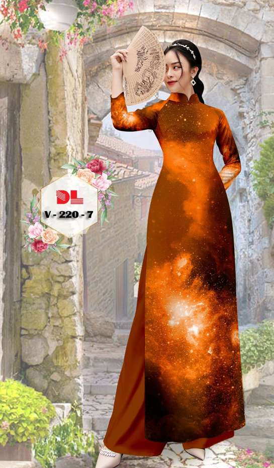 Vải Áo Dài Hoa Văn Thiết Kế 2021 AD V220
