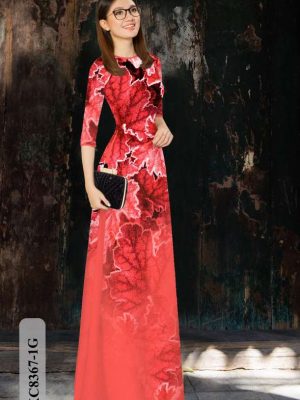 Vải Áo Dài Hoa In 3D Thiết Kế 2021 AD KC8367 21 a6fd6c3a