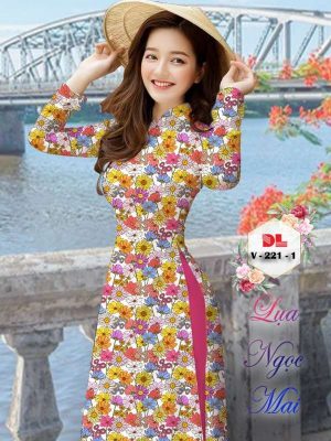 Vải Áo Dài Hoa Đều Kiểu Mới AD V221 21 a883f528