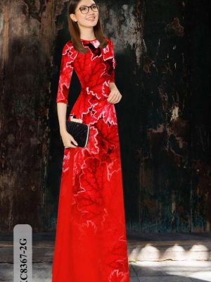 Vải Áo Dài Hoa In 3D Thiết Kế 2021 AD KC8367 22 acd92098