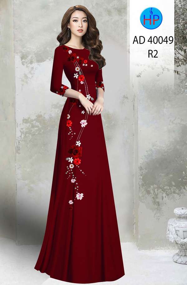 Vải Áo Dài Hoa In 3D Mới Ra AD 40049 50 Vải Áo Dài Hoa In 3D Mới Ra AD 40049