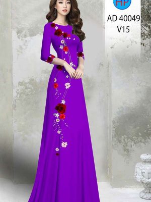 Vải Áo Dài Hoa In 3D Mới Ra AD 40049 31 b5cc0ce2