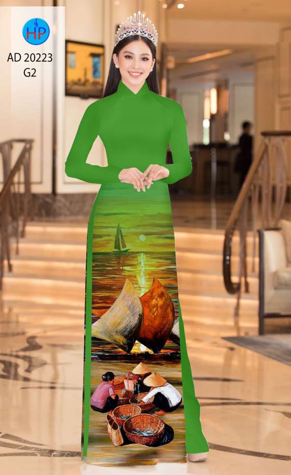 Vải Áo Dài Phong Cảnh Độc Đáo AD 20223