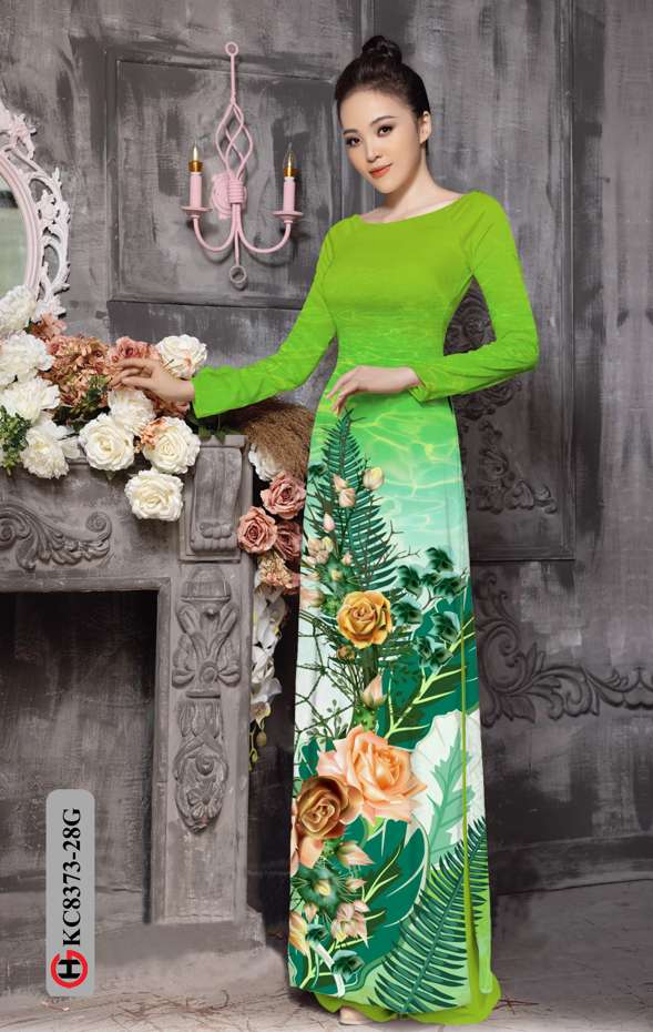 Vải Áo Dài Hoa Hồng Mới Ra AD KC8373