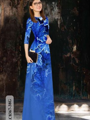 Vải Áo Dài Hoa In 3D Thiết Kế 2021 AD KC8367 20 c3e13364
