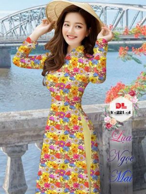 Vải Áo Dài Hoa Đều Kiểu Mới AD V221 24 c4aee4ea