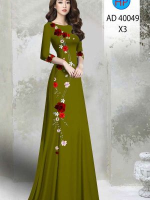 Vải Áo Dài Hoa In 3D Mới Ra AD 40049 22 c82ee1c9